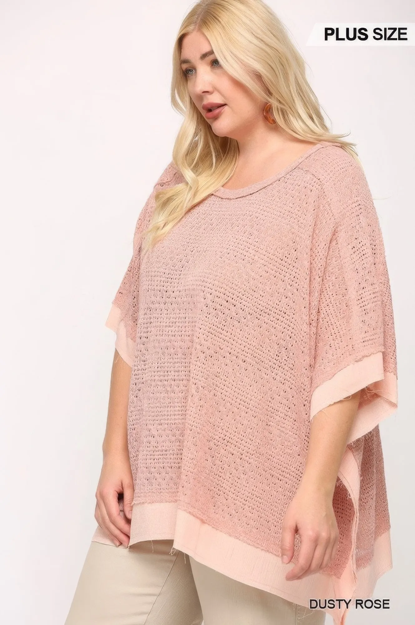 Light Knit And Woven Mixed Boxy Top