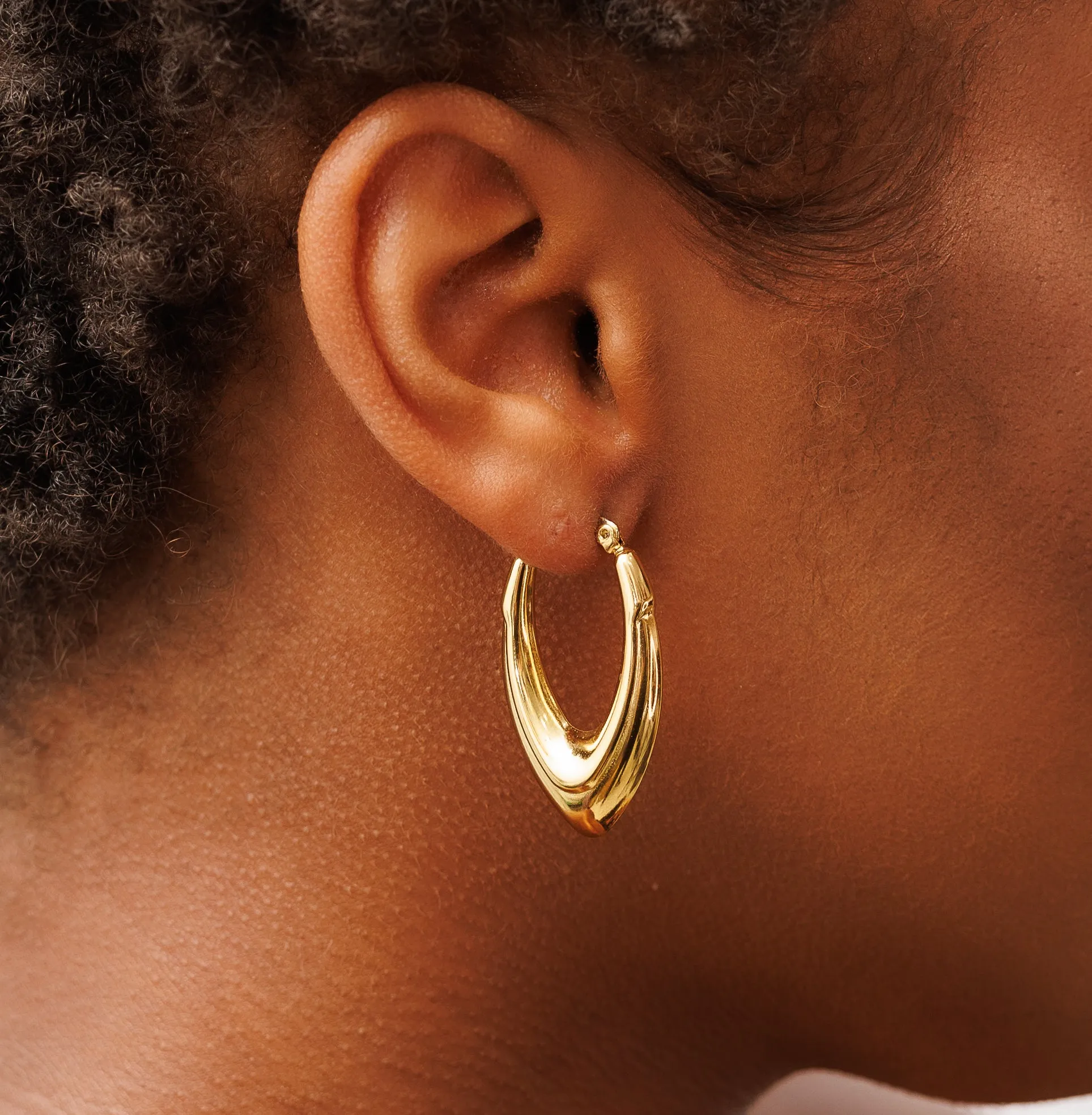 Lightweight Chunky Long V-Shaped Earrings