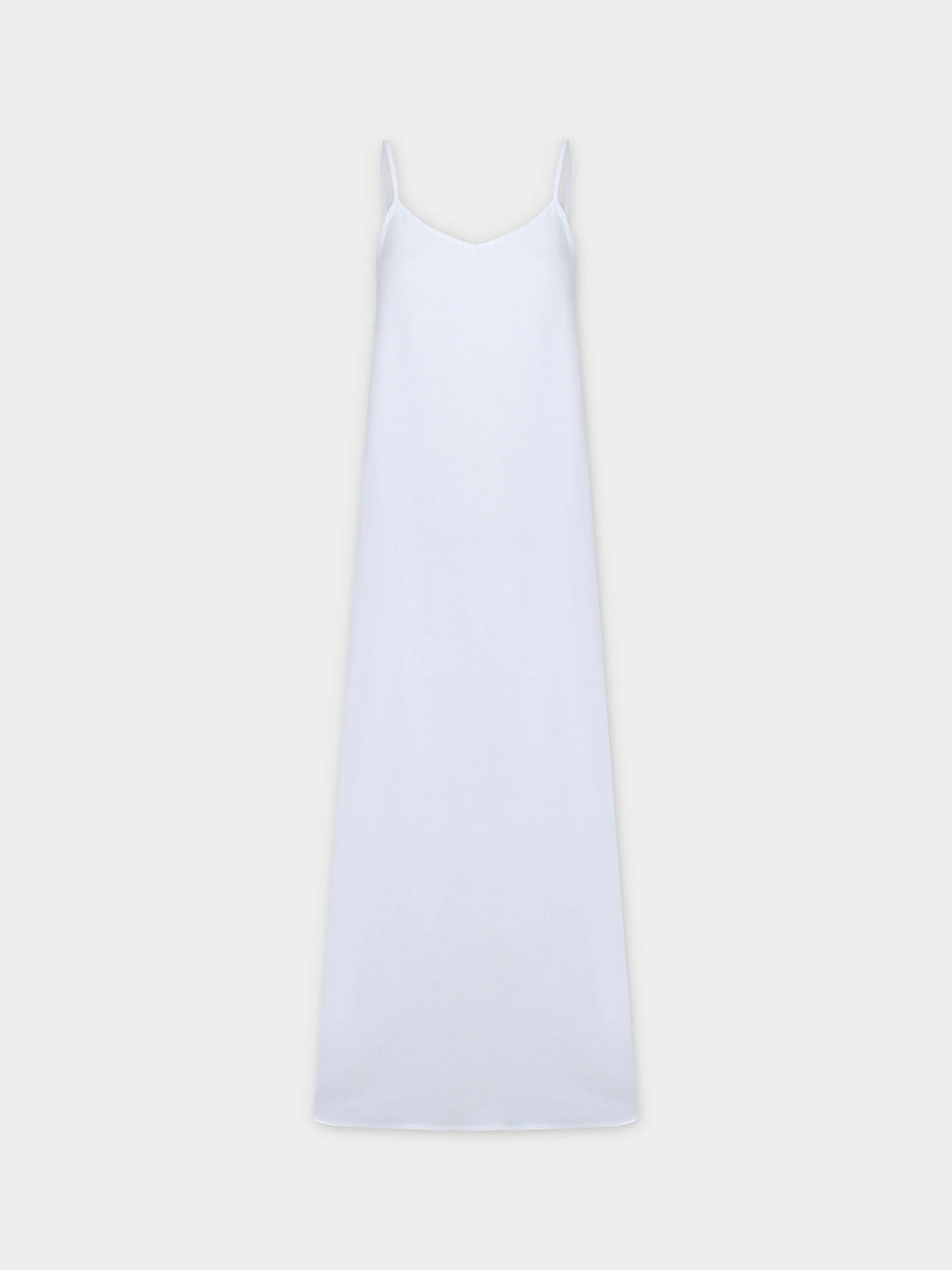 Linen Slip Dress-White