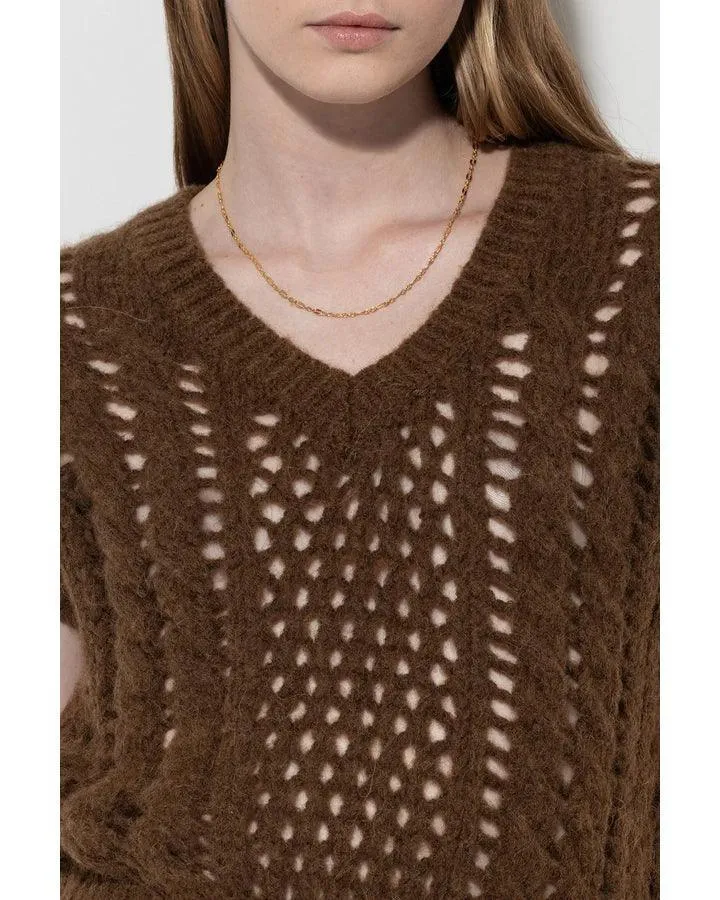 Luisa Cerano Alpaca Chunky Perforated Vest