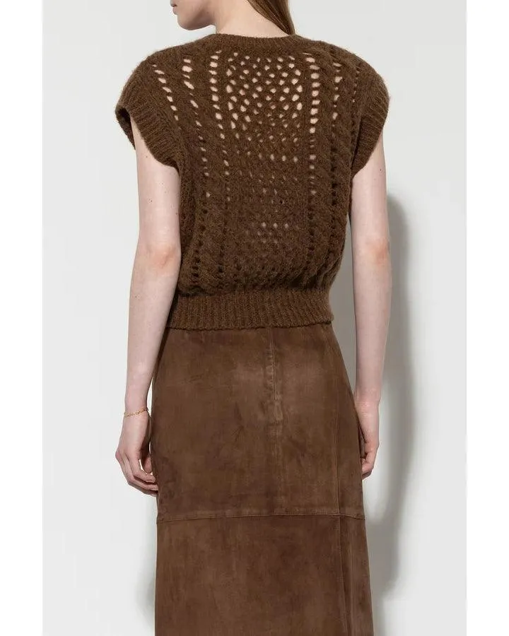 Luisa Cerano Alpaca Chunky Perforated Vest