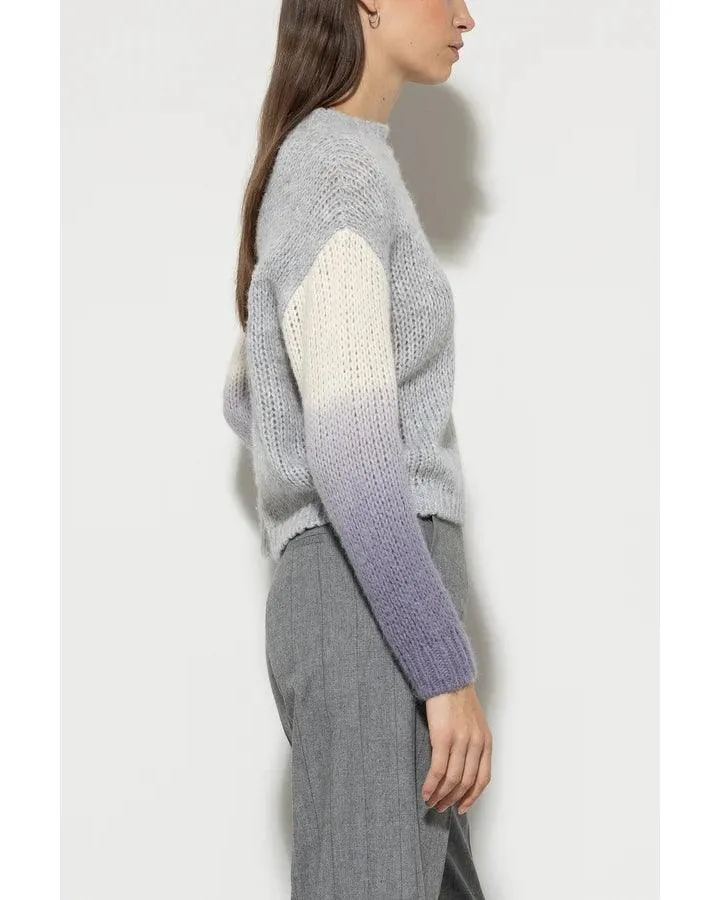 Luisa Cerano Alpaca Ombre Sleeve Knit Pullover