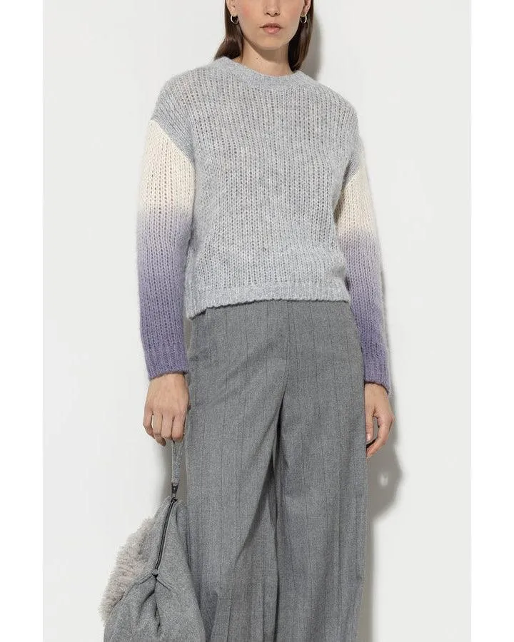 Luisa Cerano Alpaca Ombre Sleeve Knit Pullover