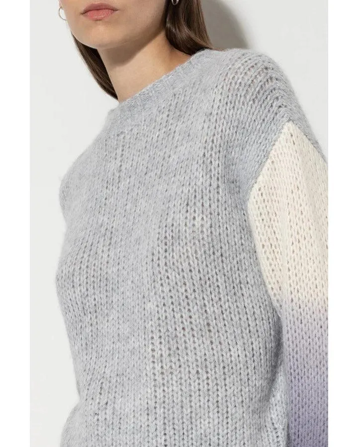 Luisa Cerano Alpaca Ombre Sleeve Knit Pullover