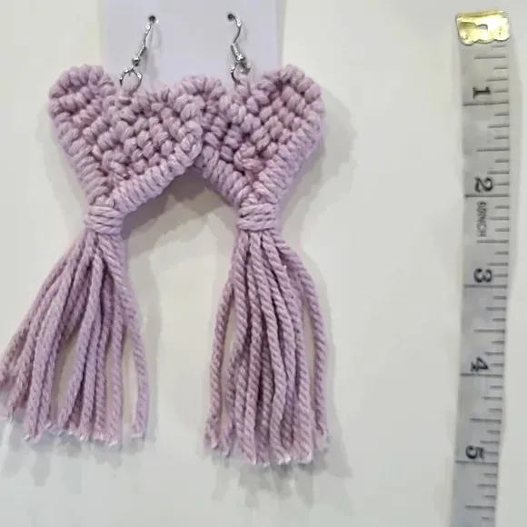 Mauve Macrame earrings