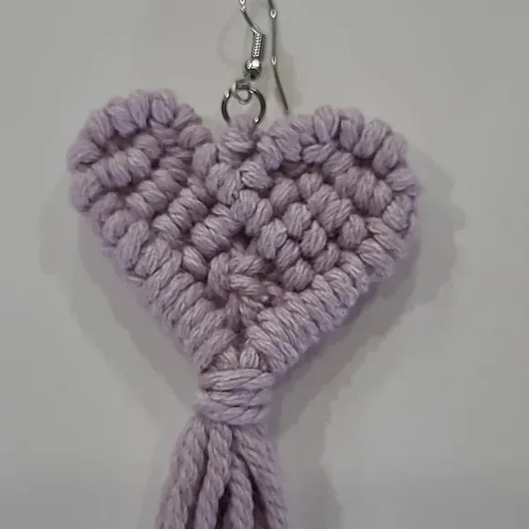 Mauve Macrame earrings