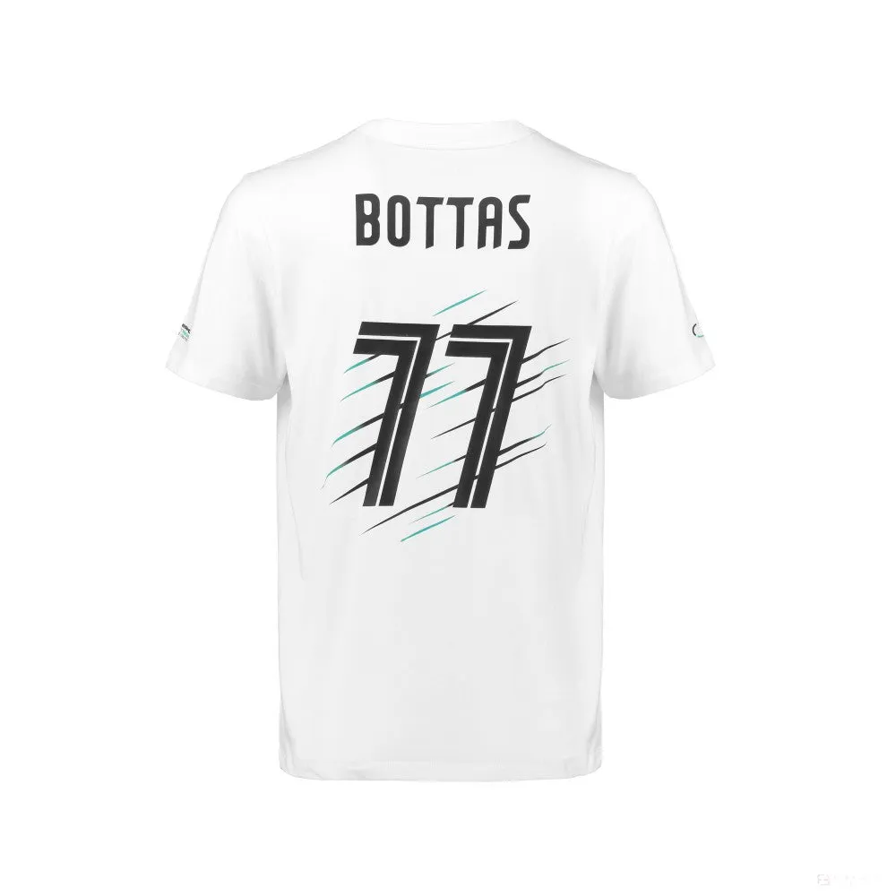 Mercedes T-shirt, Valtteri Bottas 77, White, 2018