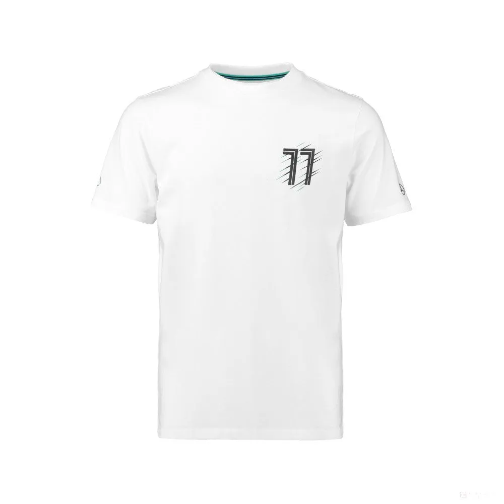 Mercedes T-shirt, Valtteri Bottas 77, White, 2018