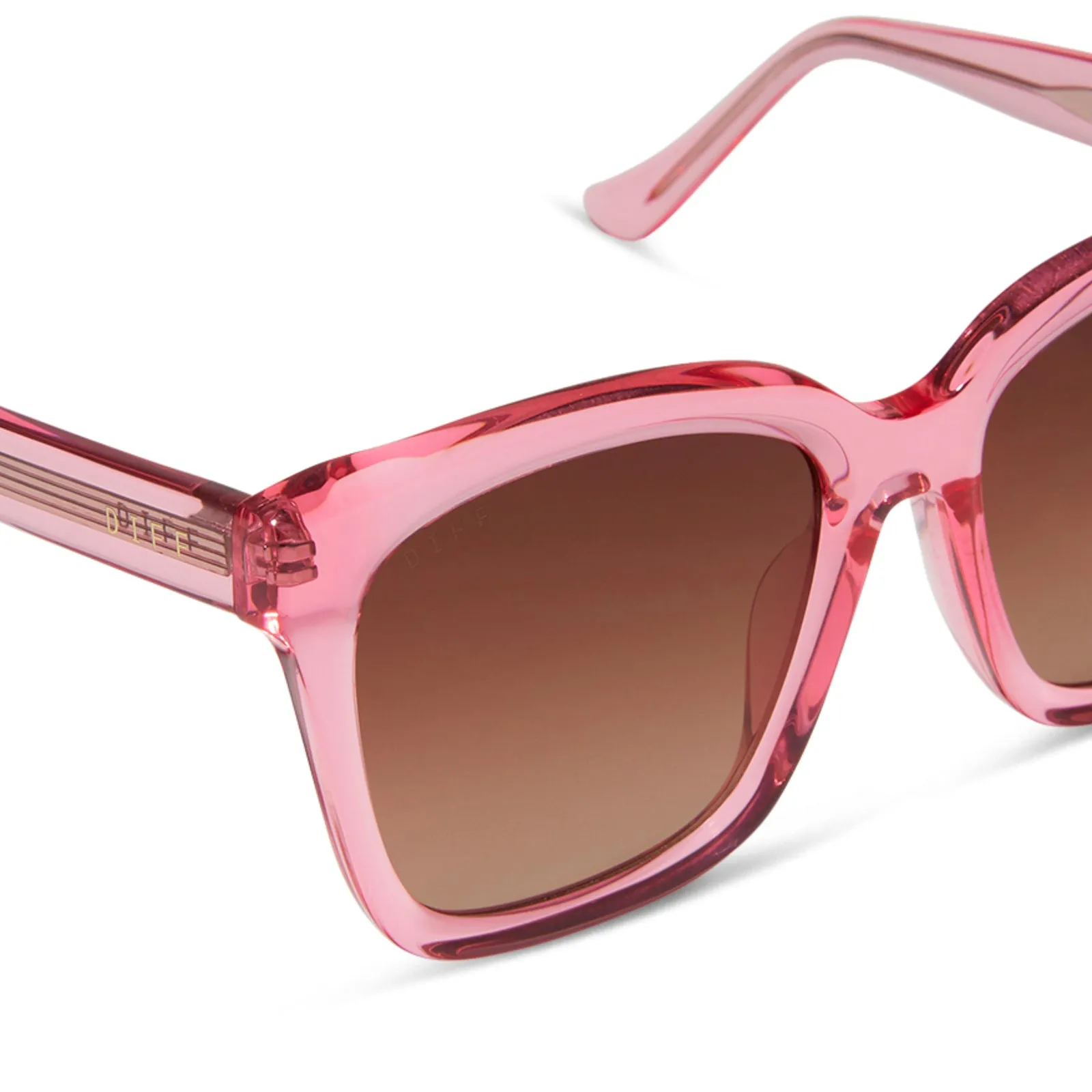 MEREDITH - CANDY PINK CRYSTAL   BROWN GRADIENT SUNGLASSES