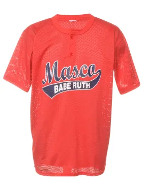 Mesh Masco Babe Ruth Printed T-shirt - L