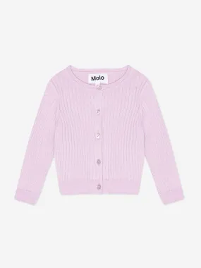 Molo Baby Girls Organic Cotton Cardigan in Purple