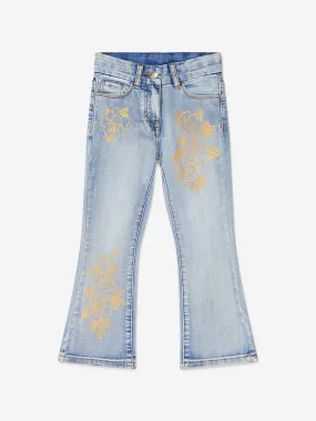 Monnalisa Girls Denim Flared Rose Jeans