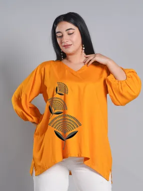 Mustard Rayon Top - PetalPerfection