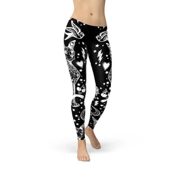 Mystical Cat Women's Active Performance Leggings