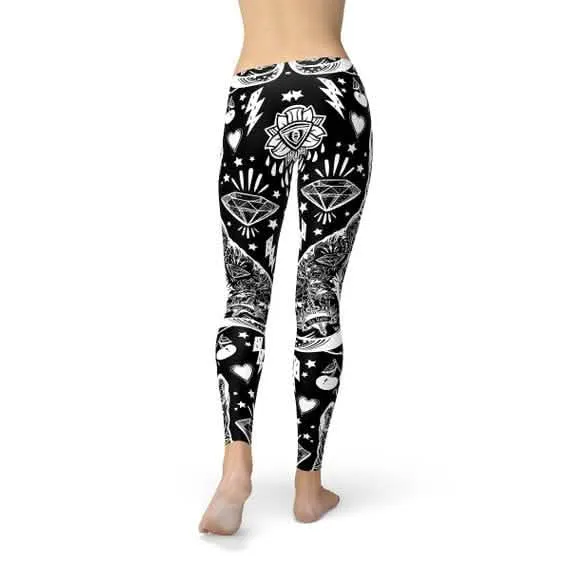 Mystical Cat Women's Active Performance Leggings