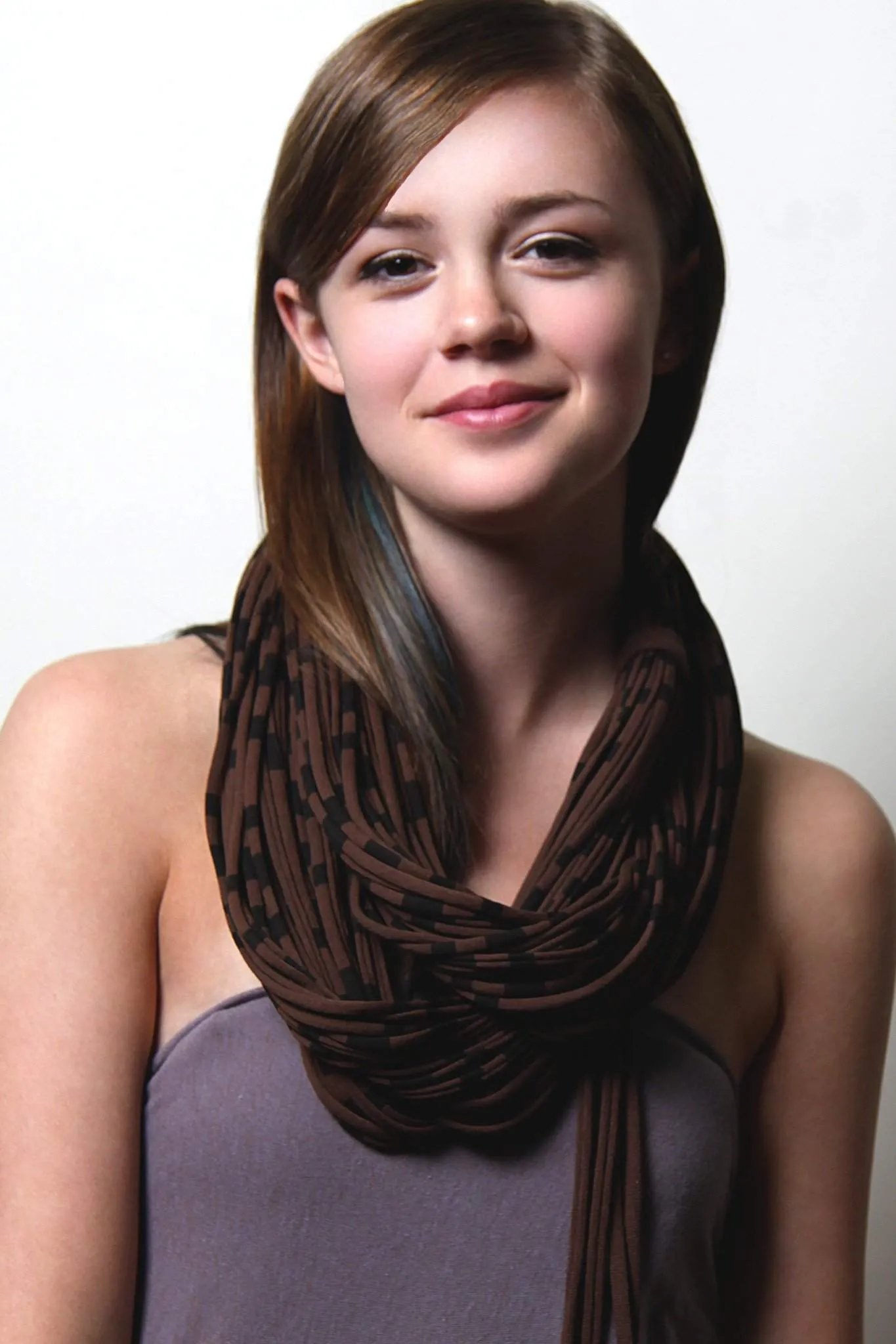 Necklush Chunky Scarf / Brown with Stripe / Unisex