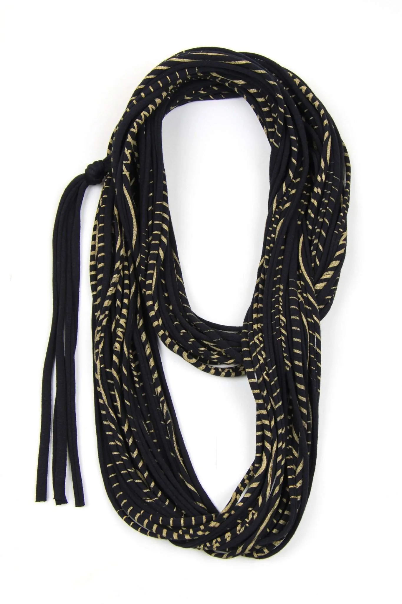 Necklush Infinity Scarf / Black & Gold / Unisex