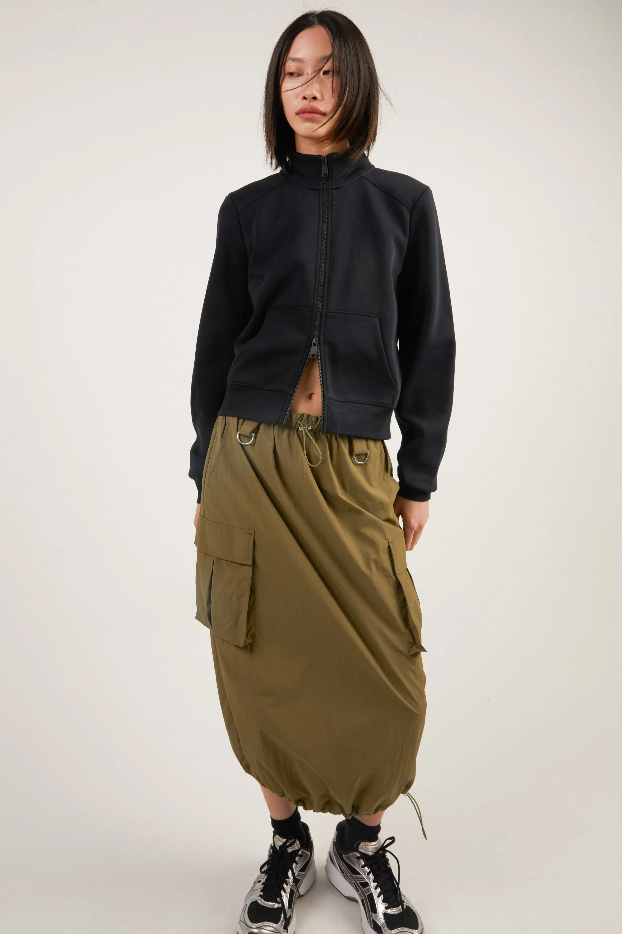 NYLON MAXI CARGO SKIRT