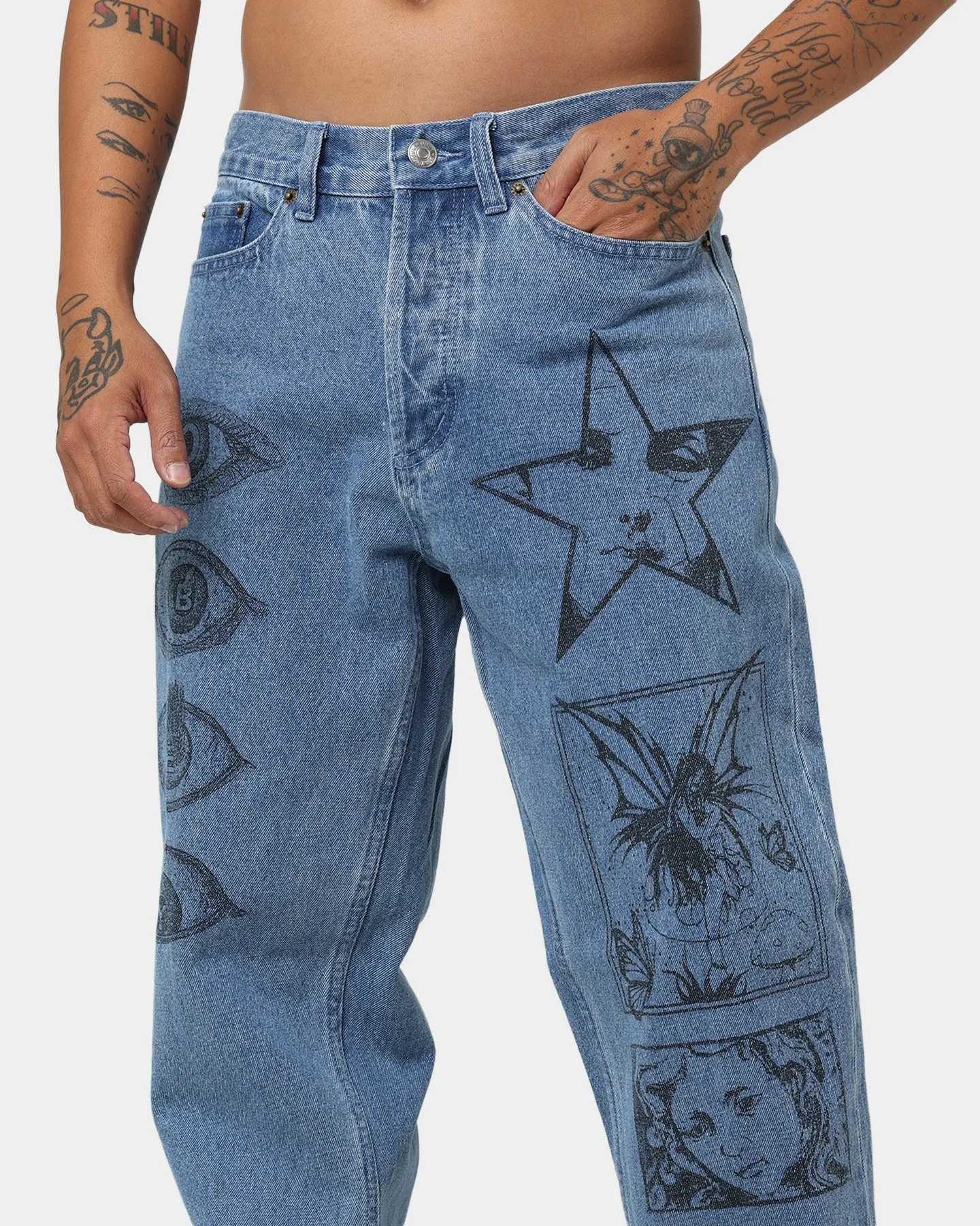 Obey Hard Work Dreams Denim Jeans Light Indigo