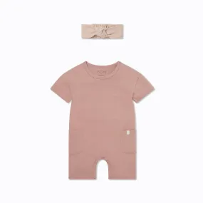 Organic Cotton Oversized Romper & Headband Set