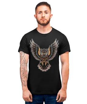 Owl Tattoo Design Adult T-Shirt