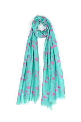 Pink Flamingo Cotton Modal Printed Scarf