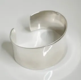 Plain and Chunky Luxury Cuff Bracelet, .925 Sterling Silver Waterproof Statement Cuff Bracelet