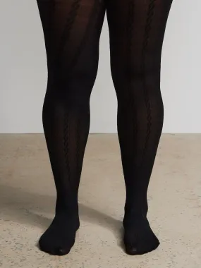 Plus Cable Opaque Tights