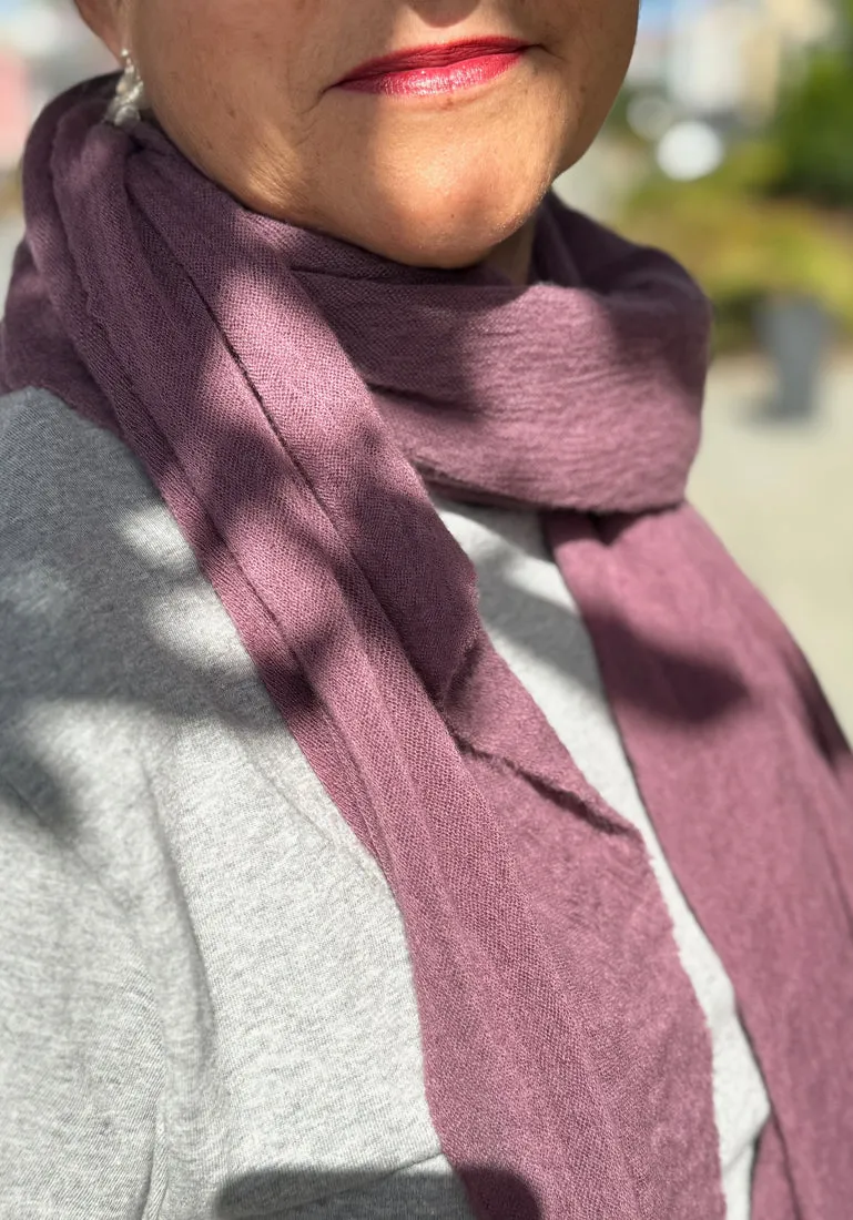 Purple Mauve Diamond Classic Knit Cashmere Scarf