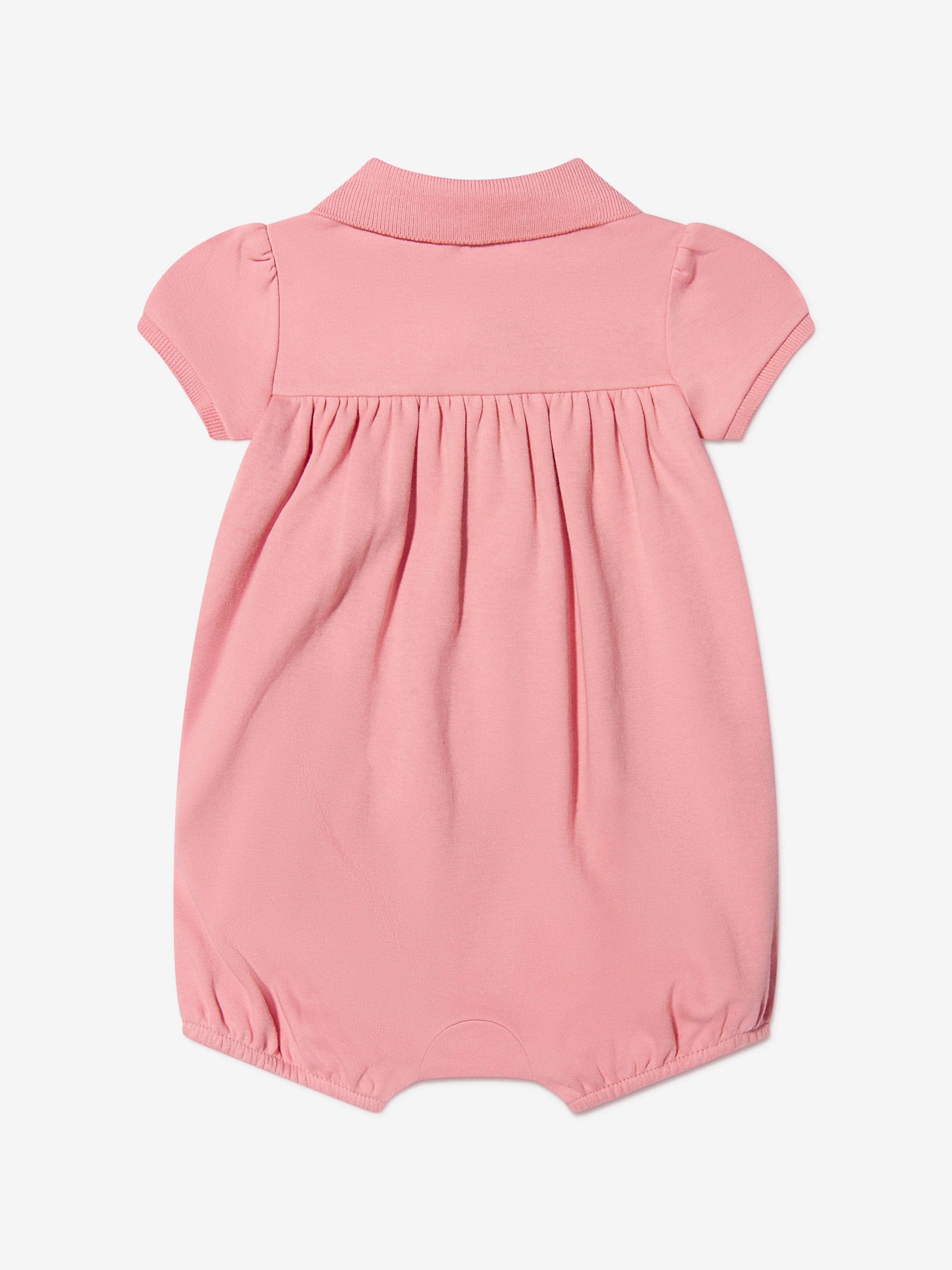 Ralph Lauren Baby Girls Polo Bubble Romper in Pink