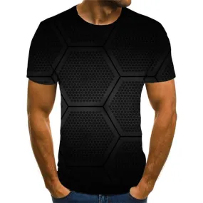 Regular hexagonal texture shirt special texture Casual shirt 3D Casual different art costume man