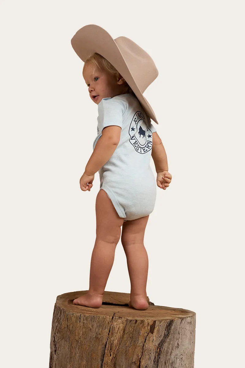 Ringers Babies Short Sleeve Romper - Sky Blue