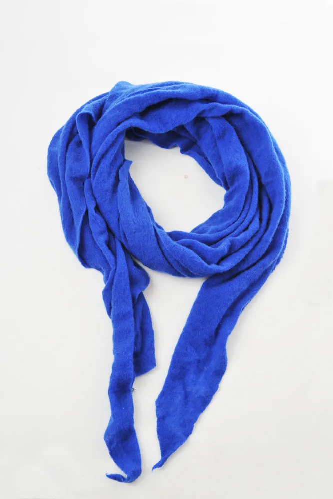 Royal Blue Classic Knit Diamond Cashmere Scarf