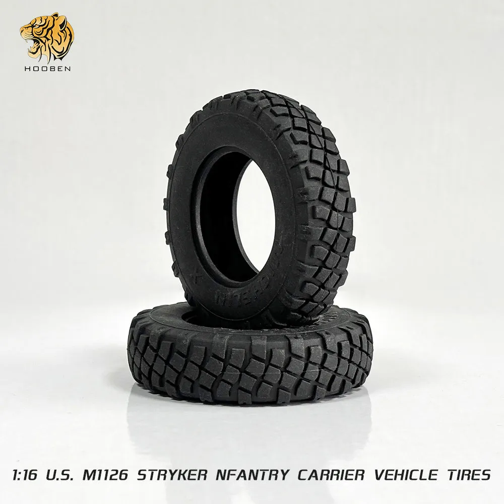 Rubber Tires for All Hooben Wheeled Armored Vehicles 1/16 BTR-4&M1126&HIMARS&OPEL& 1/10 FAUN SLT-56