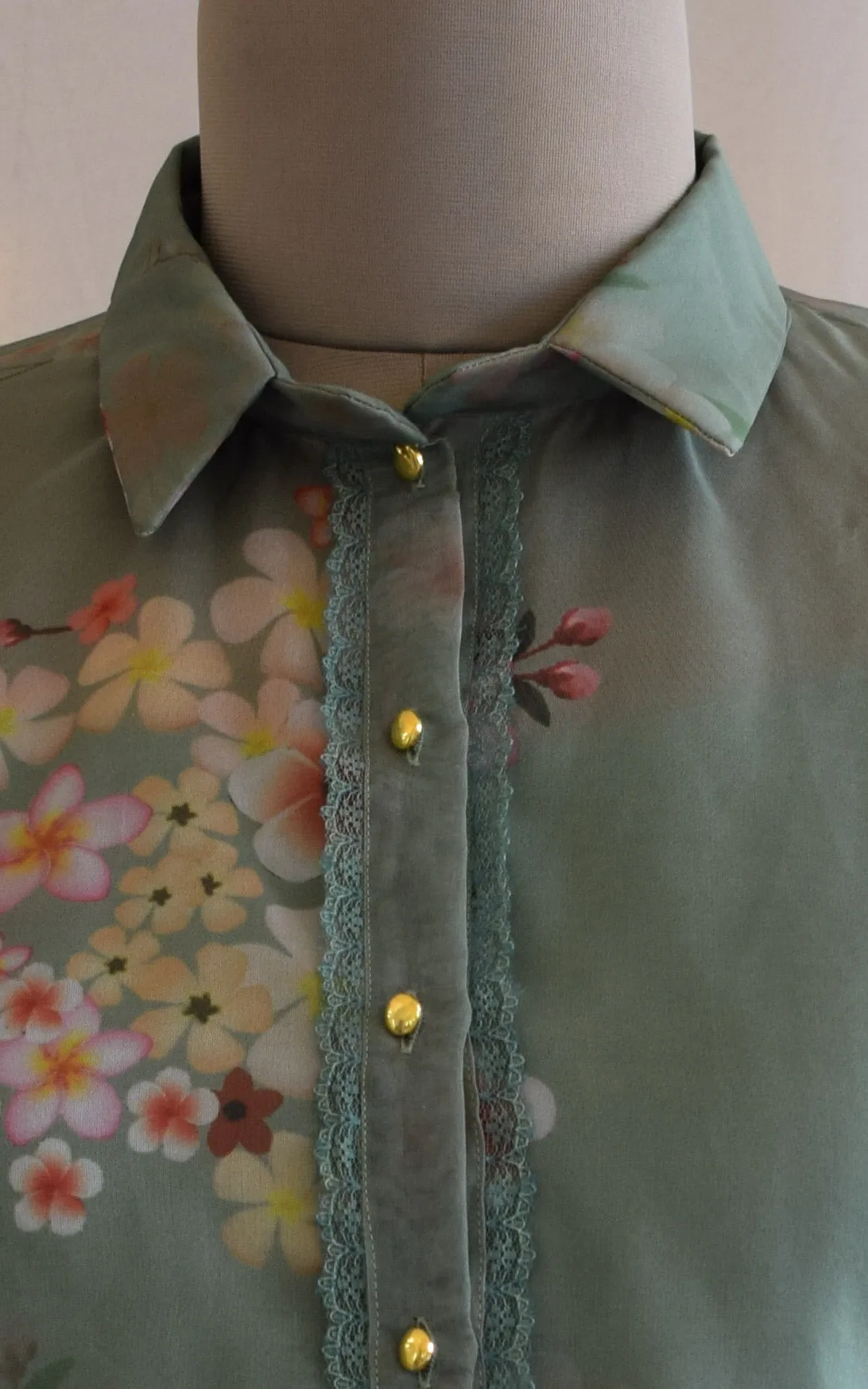 Sage Green Organza Shirt