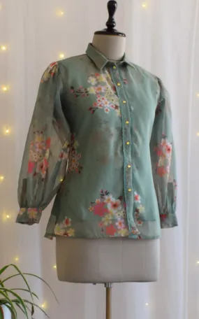 Sage Green Organza Shirt