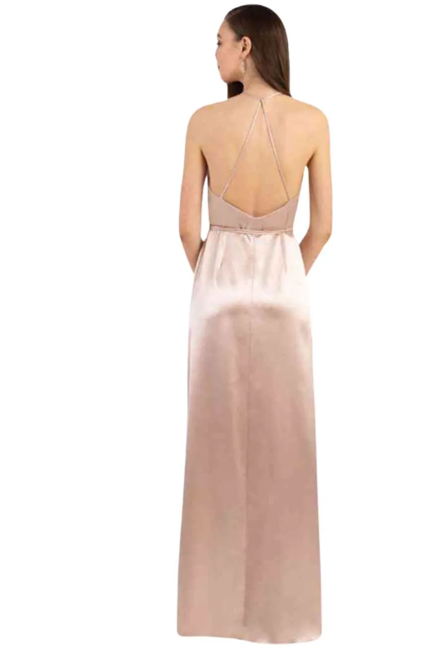 Satin High Split Maxi Evening Dress