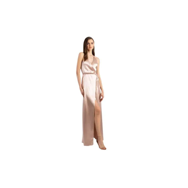 Satin High Split Maxi Evening Dress