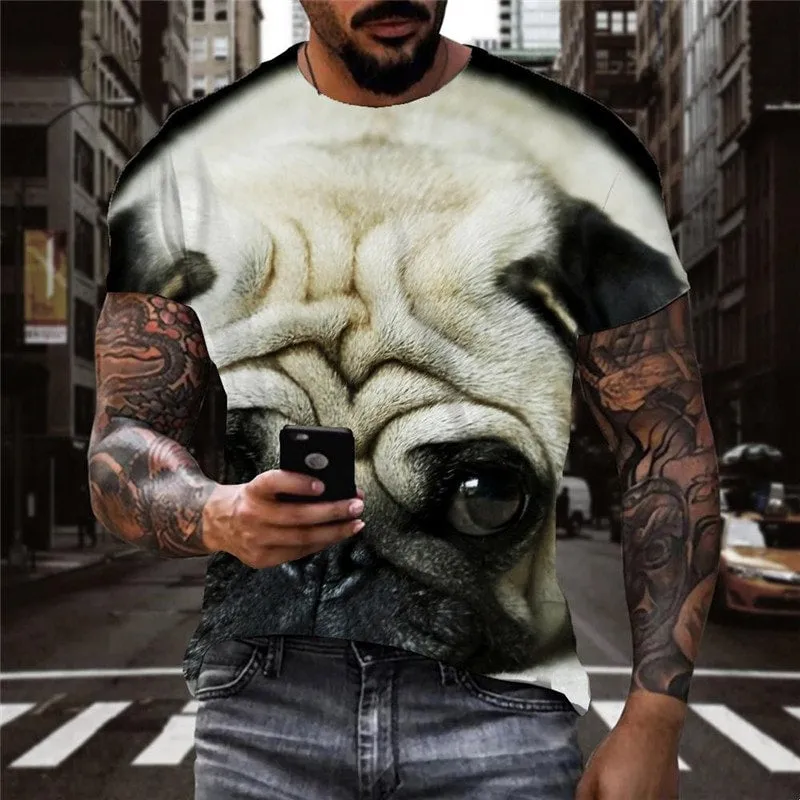 shirt dog tee shirt Puppy Cute animal Cool art costume men's big Smart dogs