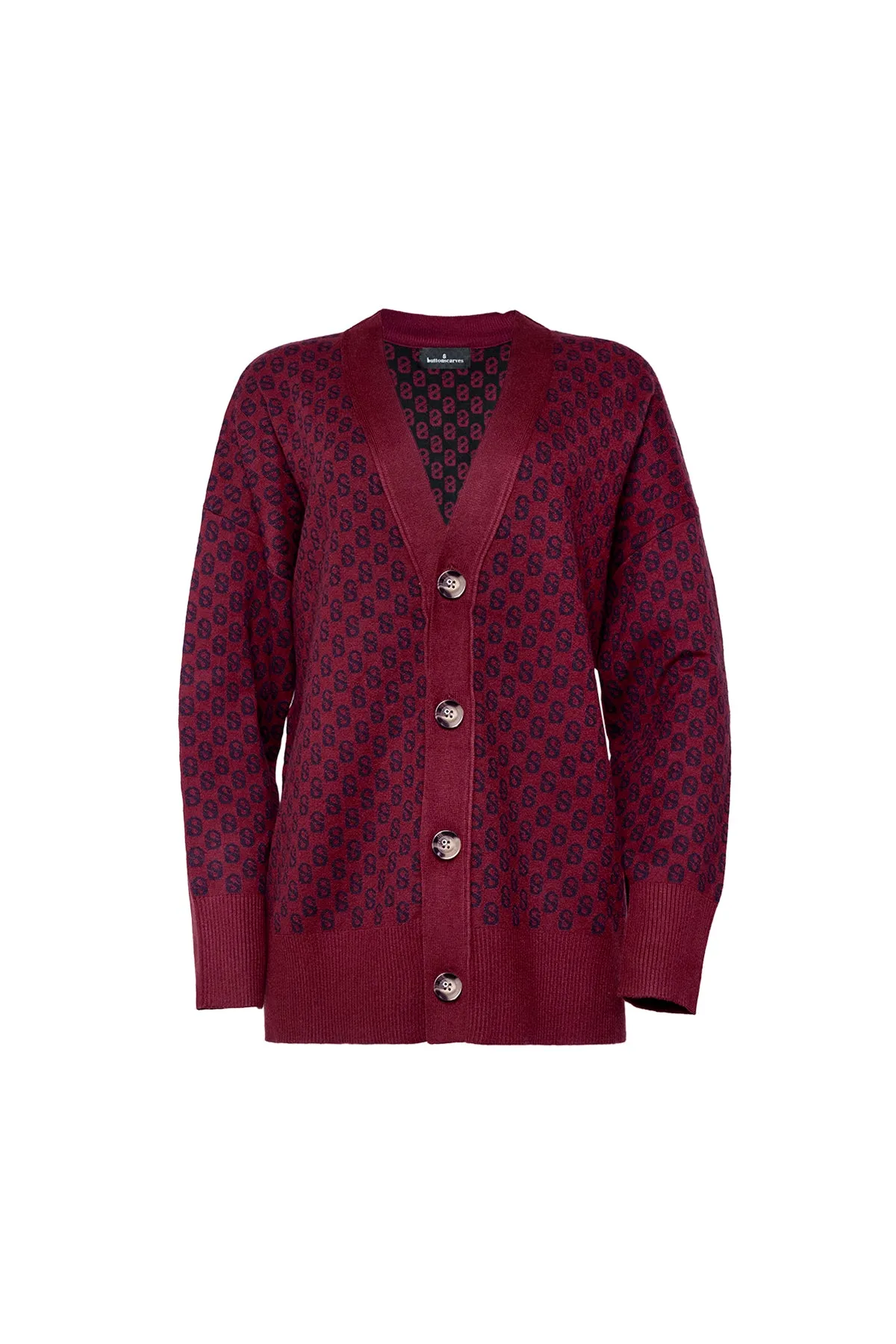 Signature Monogram Cardigan - Maroon