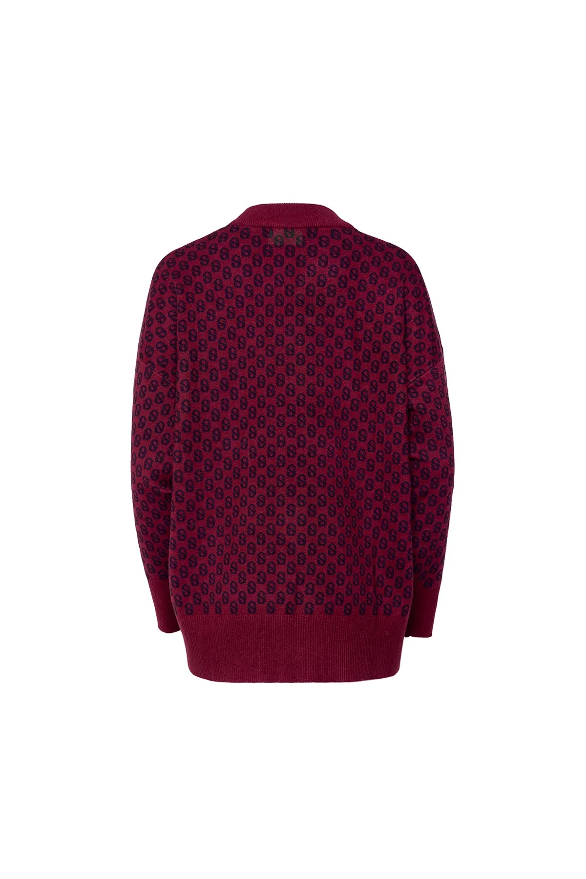 Signature Monogram Cardigan - Maroon