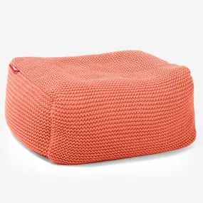 Small Footstool - Ellos Knitted Coral Pink