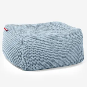 Small Footstool - Ellos Knitted Misty Blue