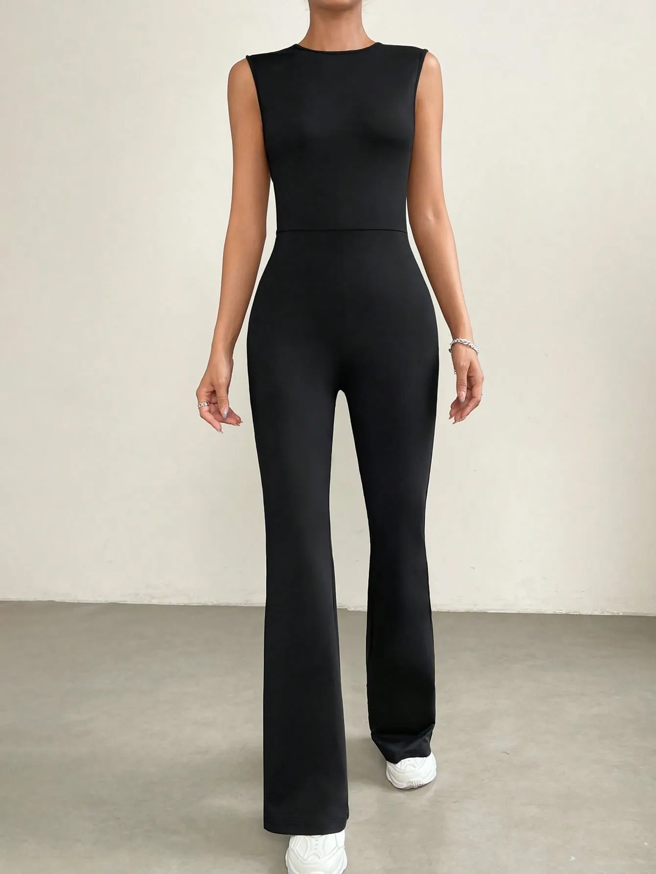 Solid Flare Leg Tank Jumpsuit SS23