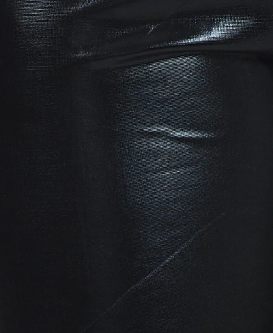 Solid Leggings Faux Leather Black