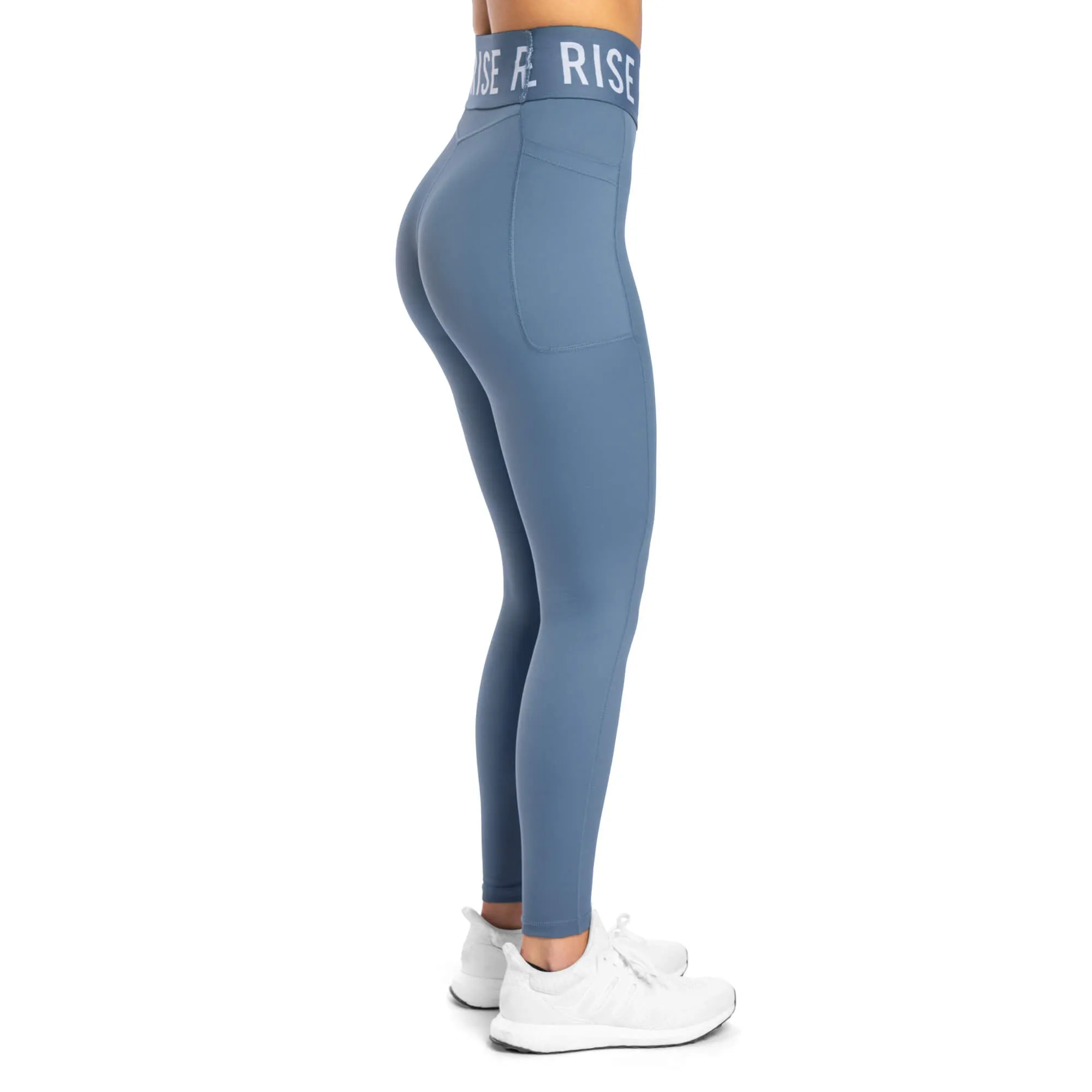 Spirit High Waisted Pockets Leggings - Storm Blue