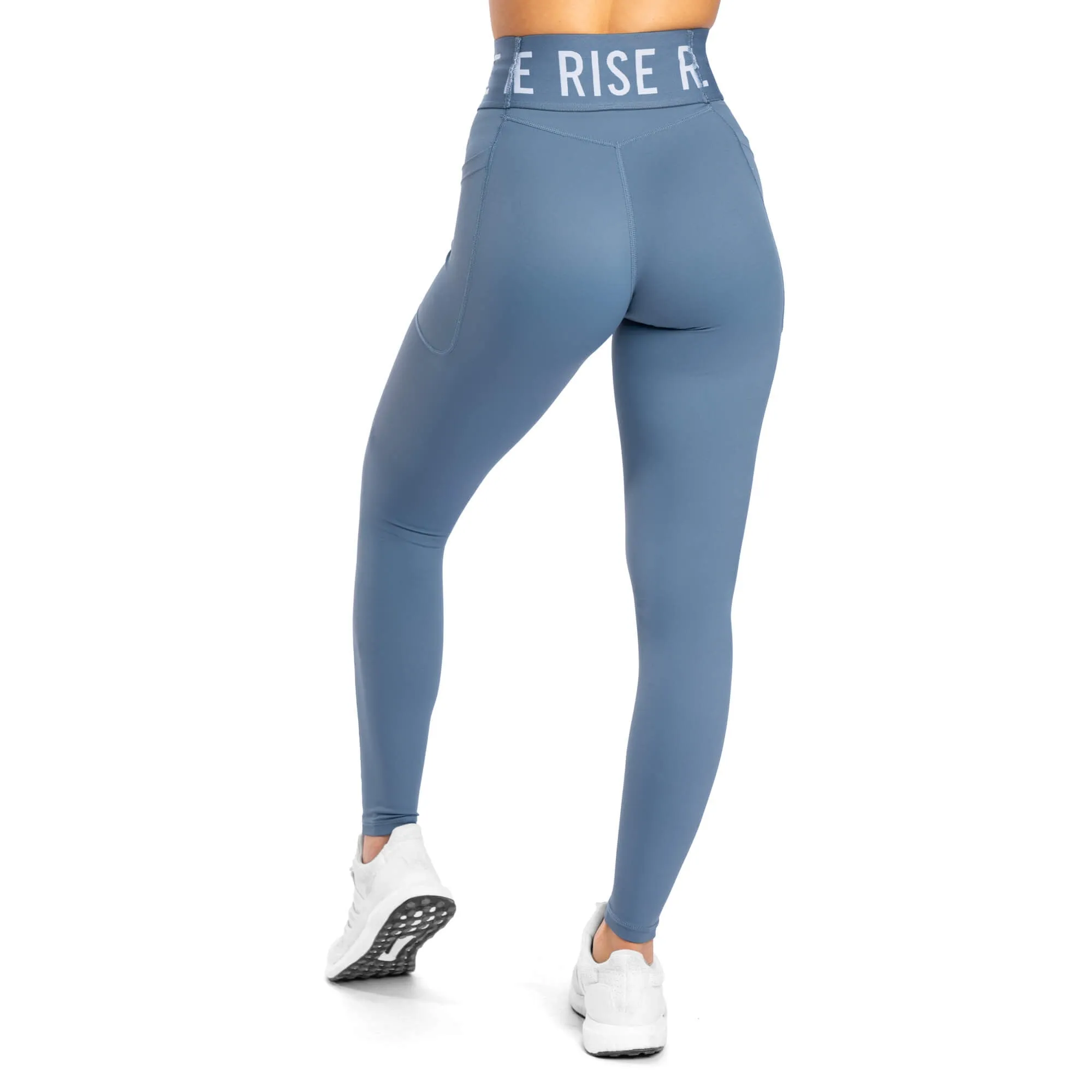 Spirit High Waisted Pockets Leggings - Storm Blue