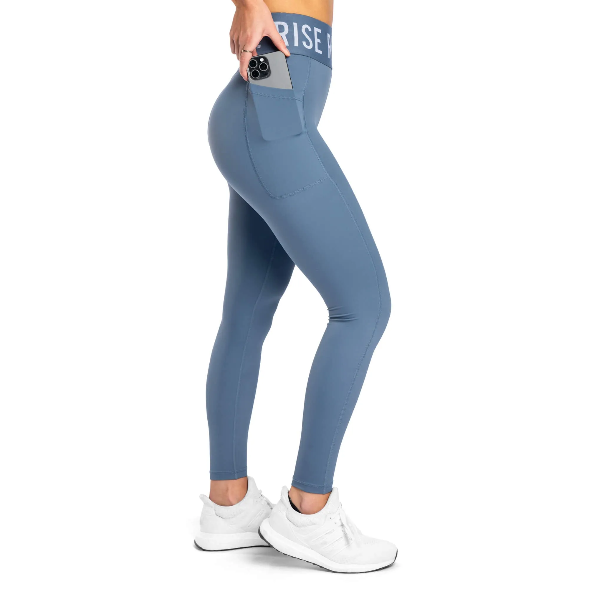 Spirit High Waisted Pockets Leggings - Storm Blue