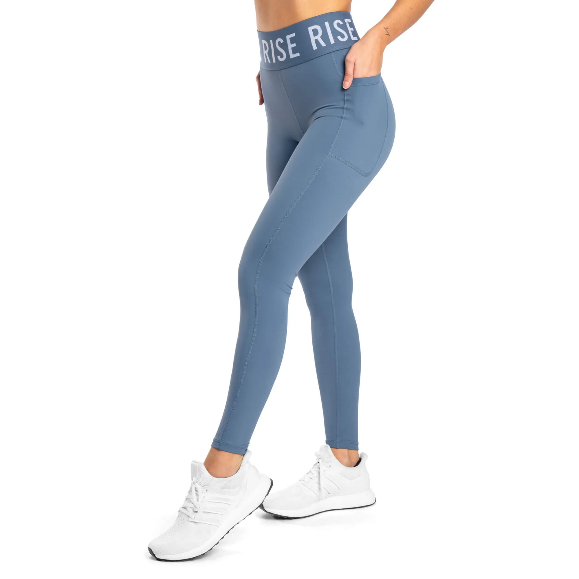 Spirit High Waisted Pockets Leggings - Storm Blue