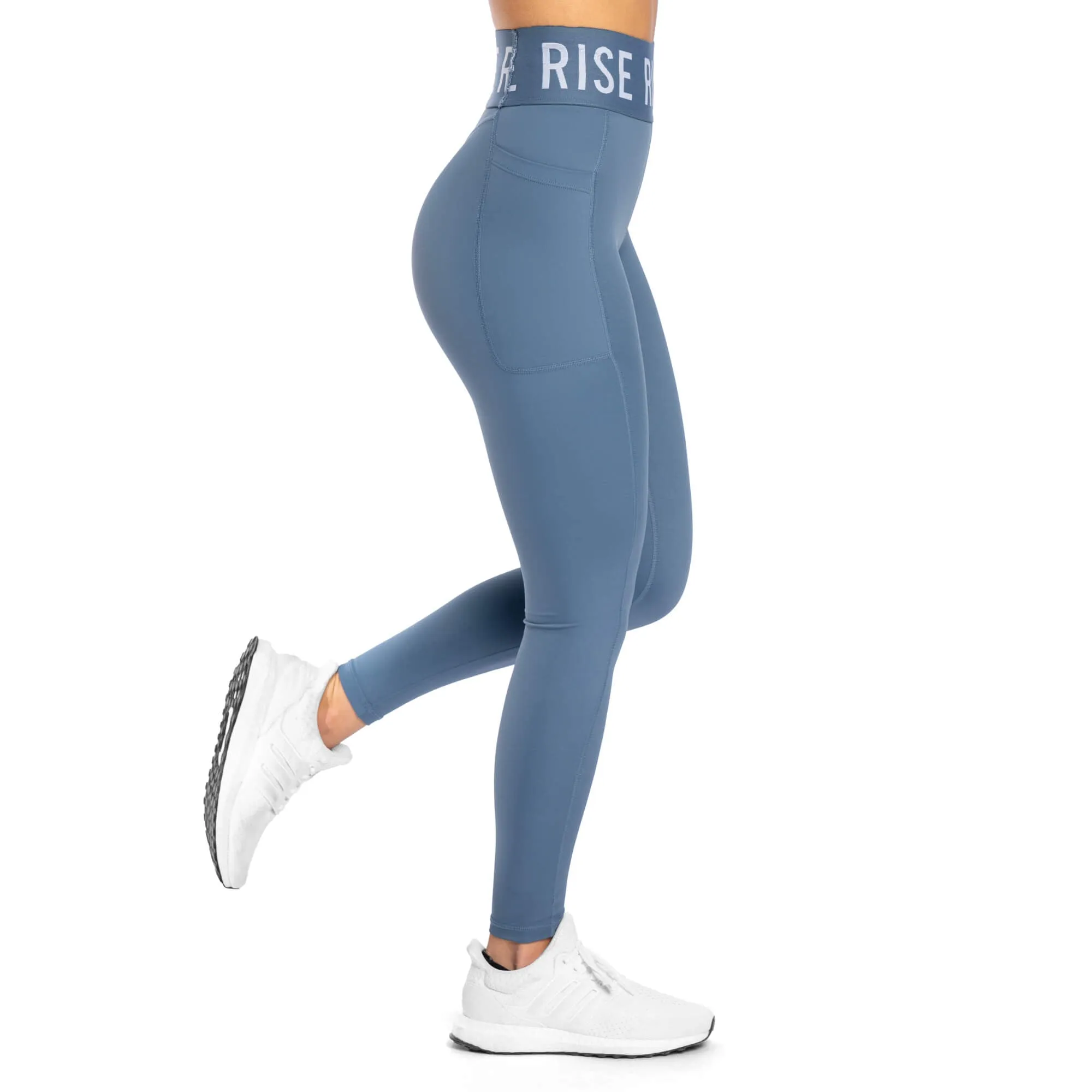 Spirit High Waisted Pockets Leggings - Storm Blue